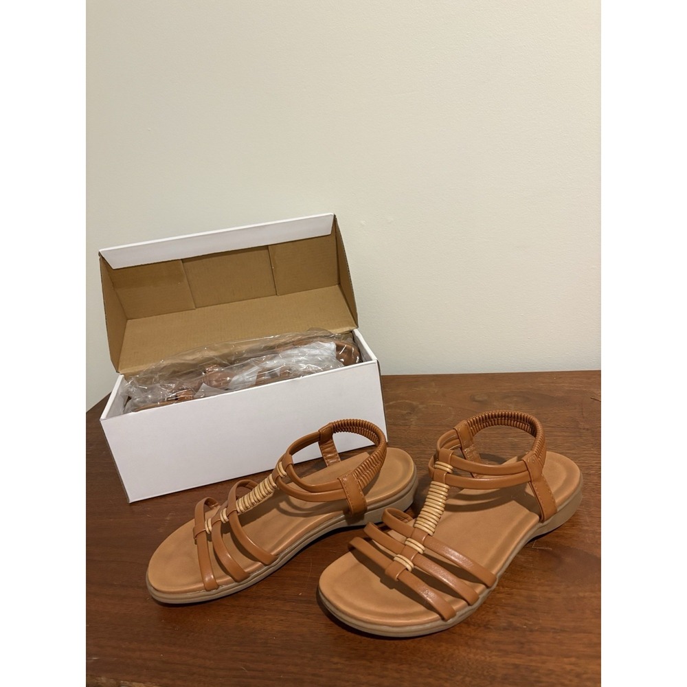 Littleplum sandals Women's Size 38 Brown With Ankle Strap, New In box